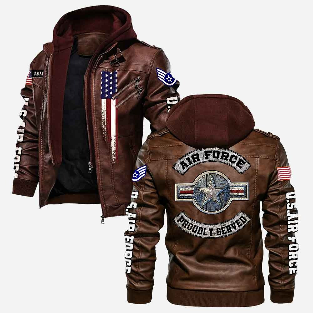 Premium Custom Unit USAF Veteran Leather Jacket VPVC702162, Gifts For Air Force Veteran, Gifts On Father’s Day, Veterans Day