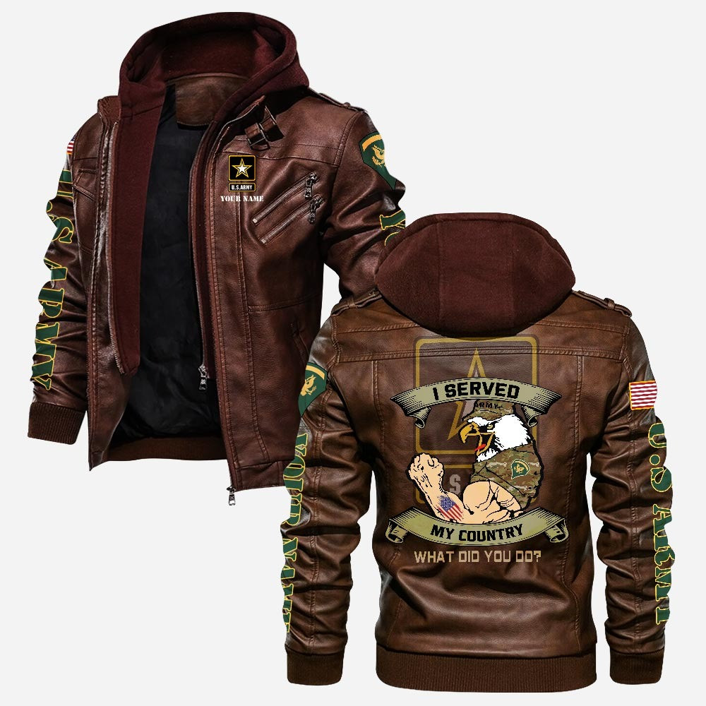 Premium Custom US Army Veteran Leather Jacket VPVC702166, Gifts For Army Veteran, Gifts On Father’s Day, Veterans Day