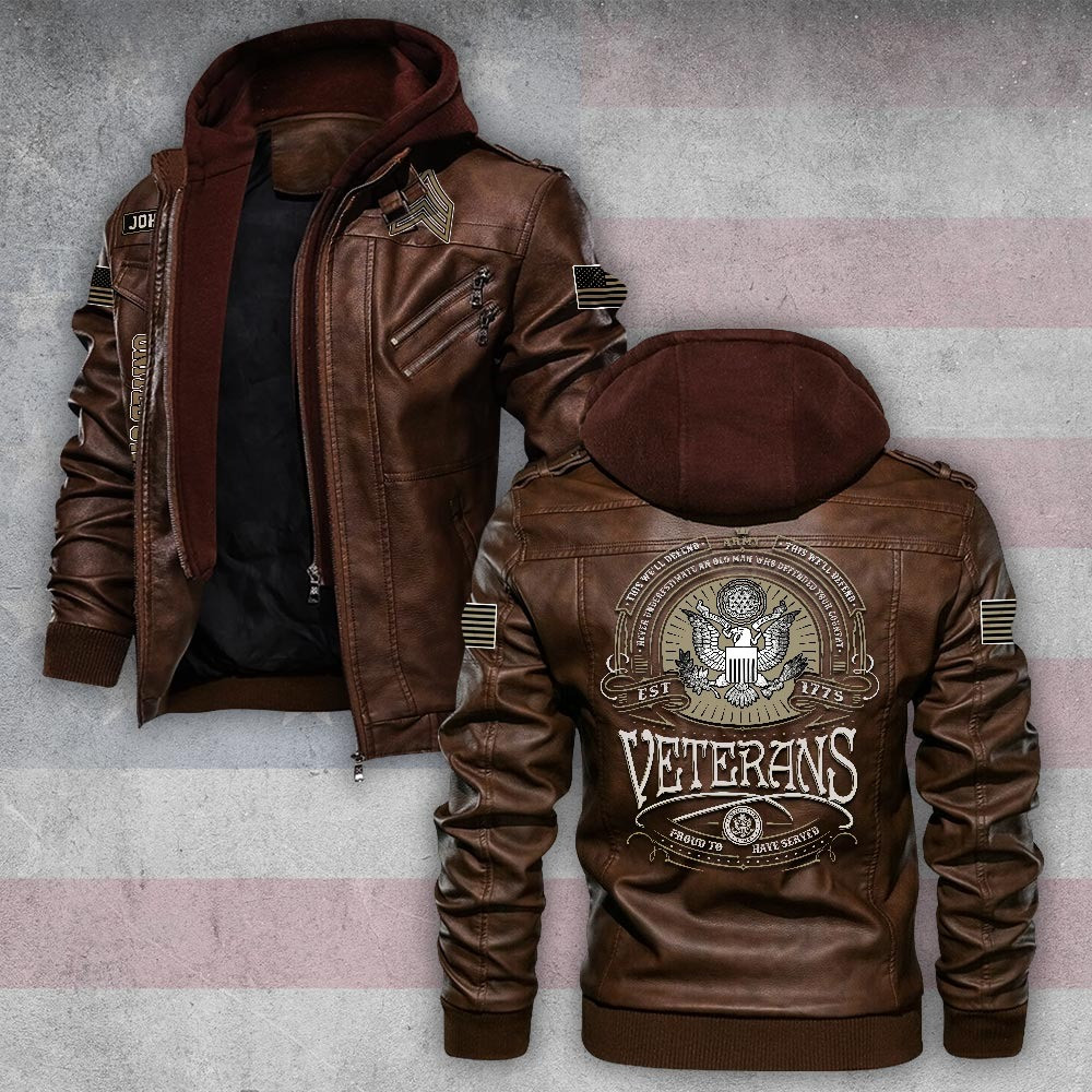 Premium Custom US Veteran Leather Jacket VPVC702172, Gifts For US Veteran, Gifts On Father’s Day, Veterans Day
