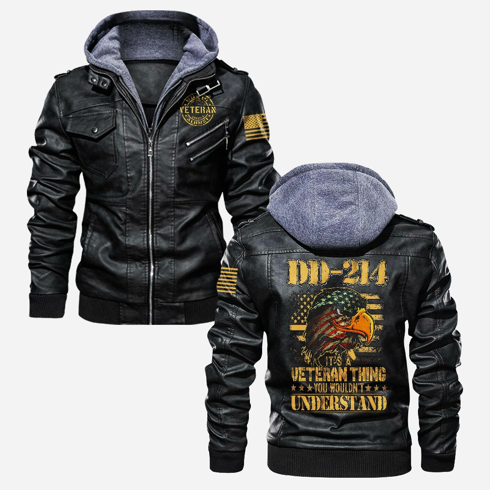 Premium US Veteran Leather Jacket VPVC702179, Gifts For US Veteran, Gifts On Father’s Day, Veterans Day
