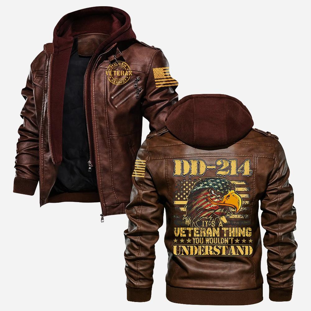 Premium US Veteran Leather Jacket VPVC702180, Gifts For US Veteran, Gifts On Father’s Day, Veterans Day