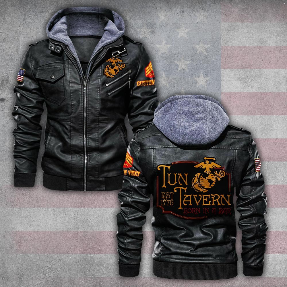 Premium Custom USMC Leather Jacket VPVC702183, Gifts For Marine Veteran, Gifts On Father’s Day, Veterans Day