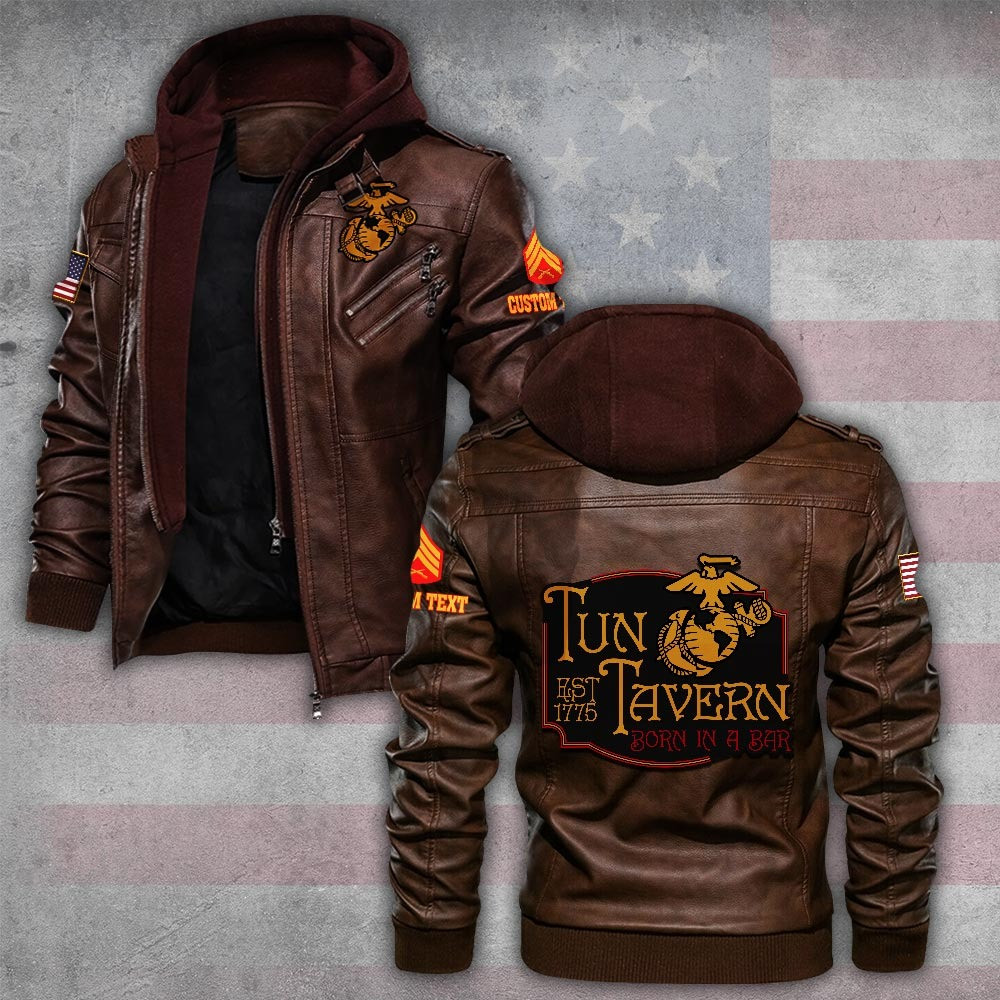Premium Custom USMC Leather Jacket VPVC702184, Gifts For Marine Veteran, Gifts On Father’s Day, Veterans Day