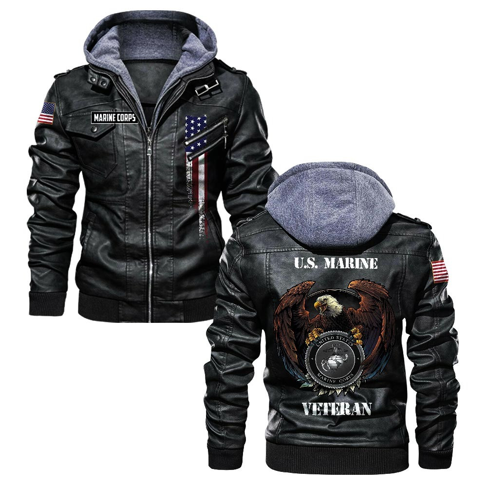Premium USMC Leather Jacket VPVC702193, Gifts For Marine Veteran, Gifts On Father’s Day, Veterans Day
