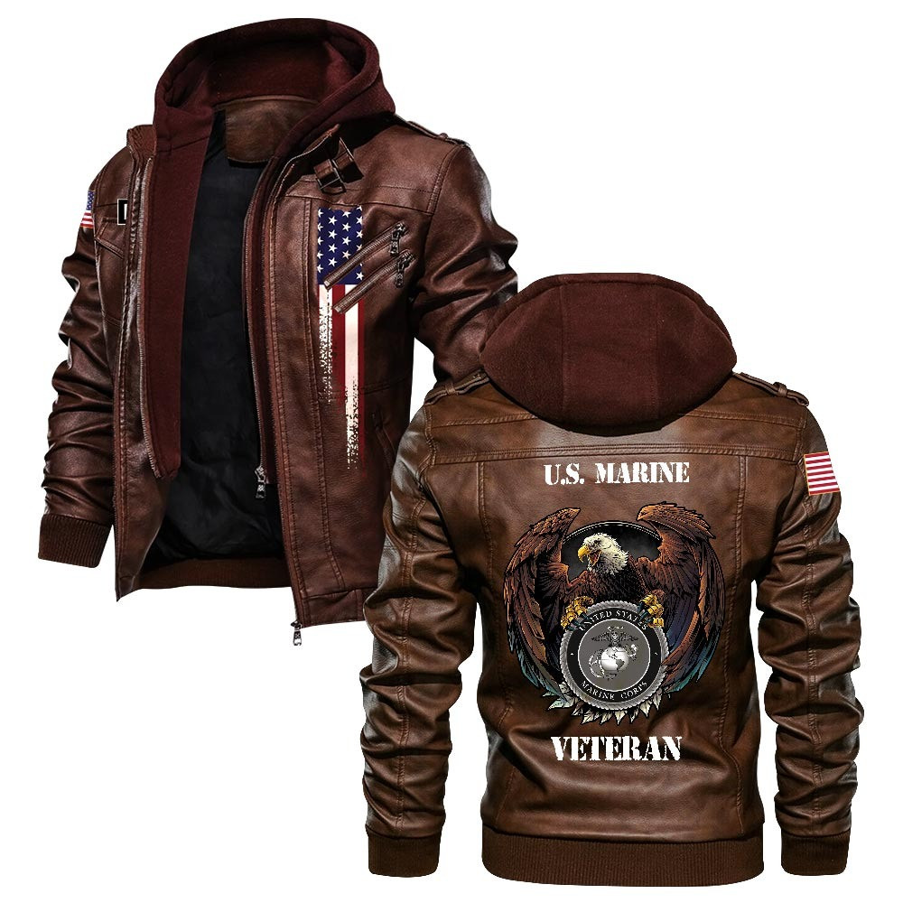 Premium USMC Leather Jacket VPVC702194, Gifts For Marine Veteran, Gifts On Father’s Day, Veterans Day