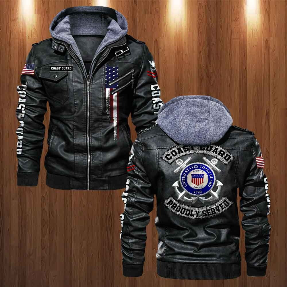 Premium Custom USCG Leather Jacket VPVC702195, Gifts For Coast Guard Veteran, Gifts On Father’s Day, Veterans Day