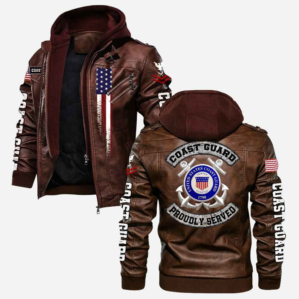 Premium Custom USCG Leather Jacket VPVC702196, Gifts For Coast Guard Veteran, Gifts On Father’s Day, Veterans Day