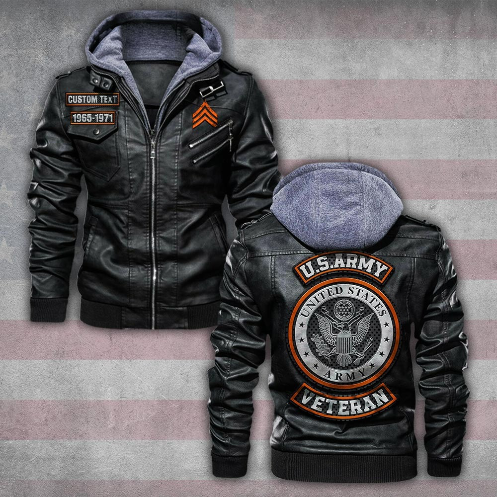 Premium Custom US Army Leather Jacket VPVC702203, Gifts For Army Veteran, Gifts On Father’s Day, Veterans Day