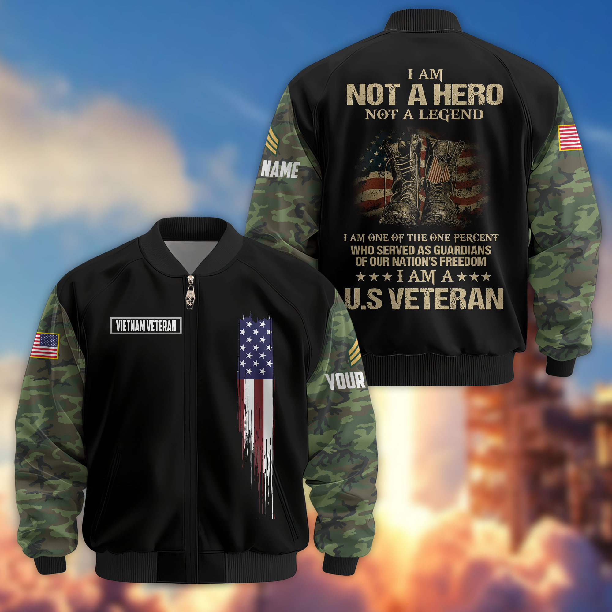Premium Custom Vietnam Veteran Bomber Jacket VPVC804206, Gifts For Vietnam Veteran, Gifts On Father’s Day, Veterans Day