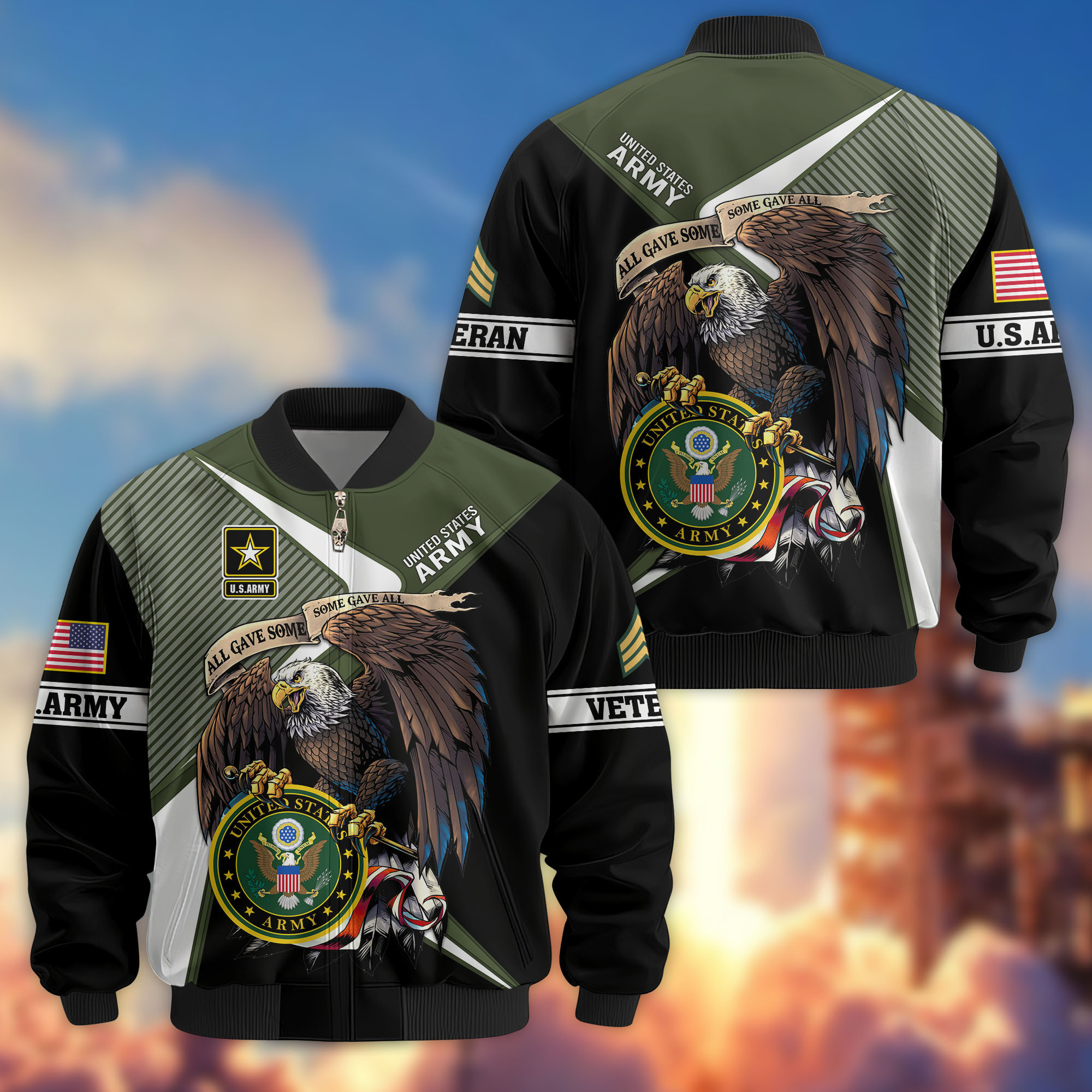 Premium Custom US Army Veteran Bomber Jacket VPVC804701, Gifts For US Army Veteran, Gifts On Father’s Day, Veterans Day