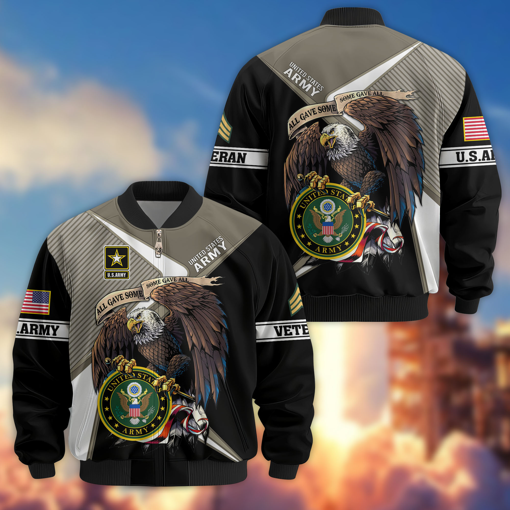 Premium Custom US Army Veteran Bomber Jacket VPVC804710, Gifts For US Army Veteran, Gifts On Father’s Day, Veterans Day