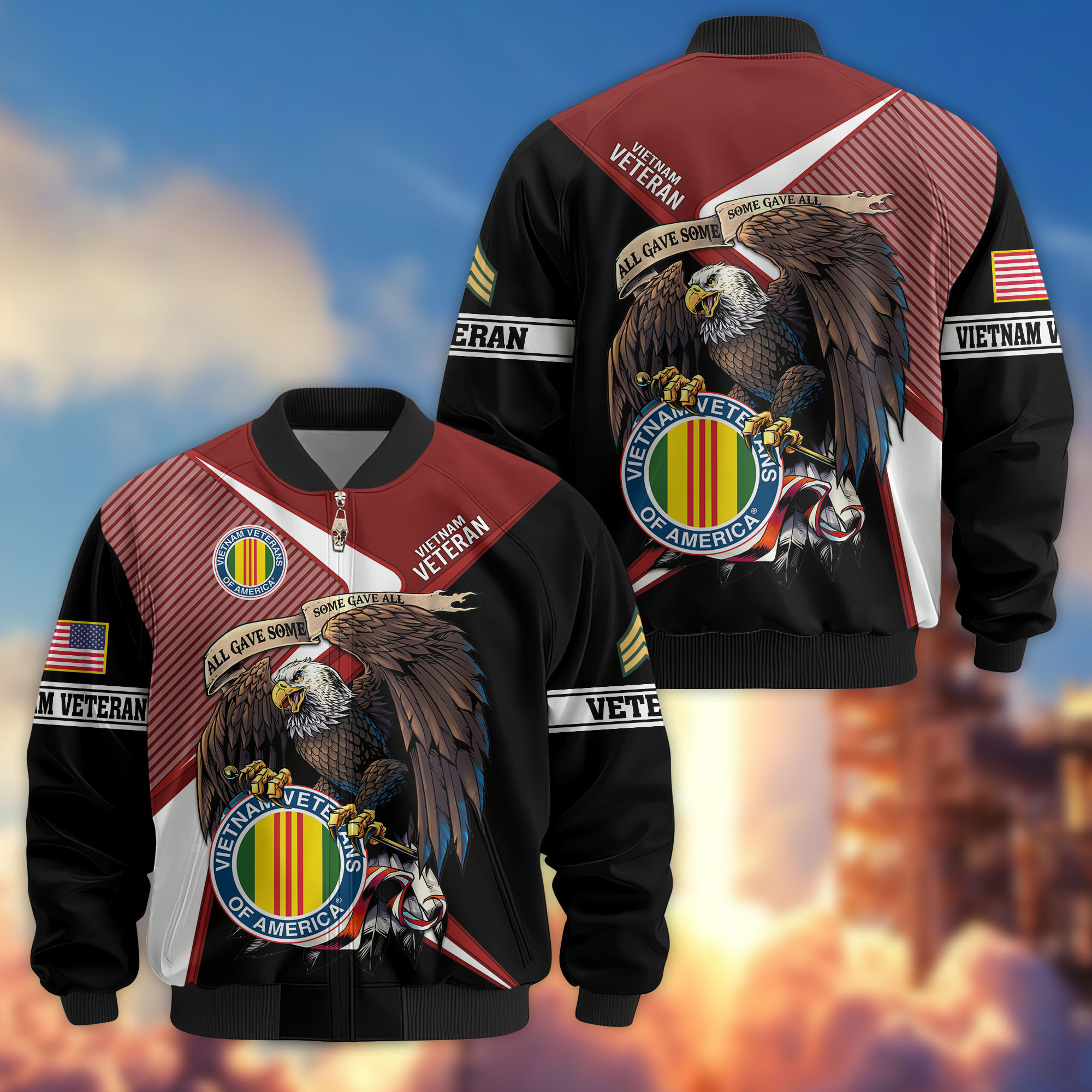 Premium Custom Vietnam Veteran Bomber Jacket VPVC804706, Gifts For Vietnam Veteran, Gifts On Father’s Day, Veterans Day