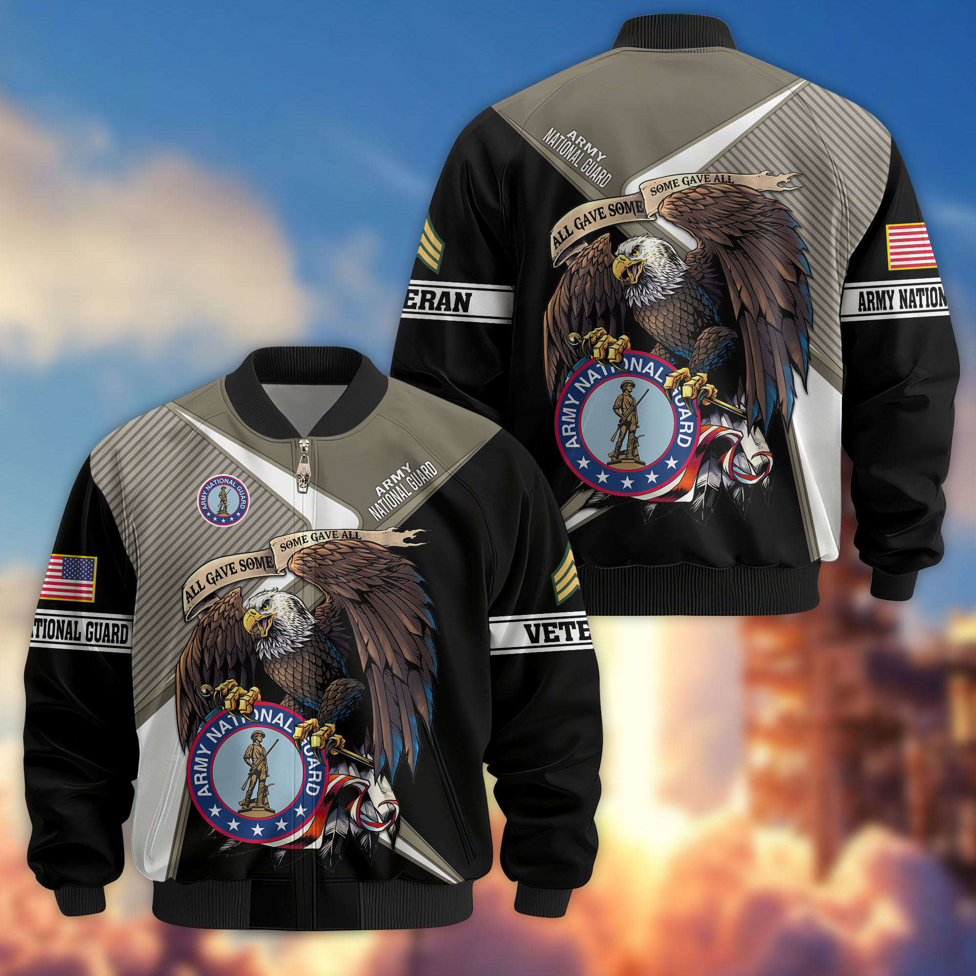 Premium Custom US Army National Guard Veteran Bomber Jacket VPVC804708, Gifts For Army National Guard Veteran, Gifts On Father’s Day, Veterans Day