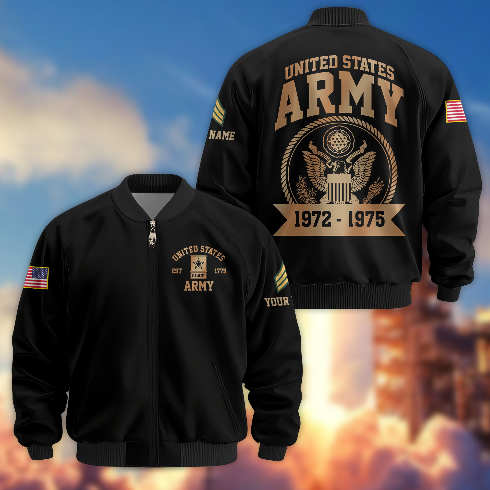 Premium Custom US Army Veteran Bomber Jacket VPVC804801, Gifts For US Army Veteran, Gifts On Father’s Day, Veterans Day