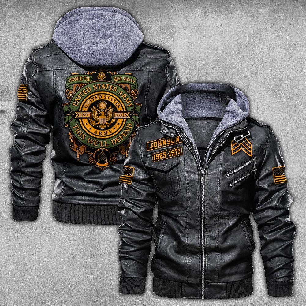 Premium Custom US Army Leather Jacket VPVC702211, Gifts For Army Veteran, Gifts On Father’s Day, Veterans Day