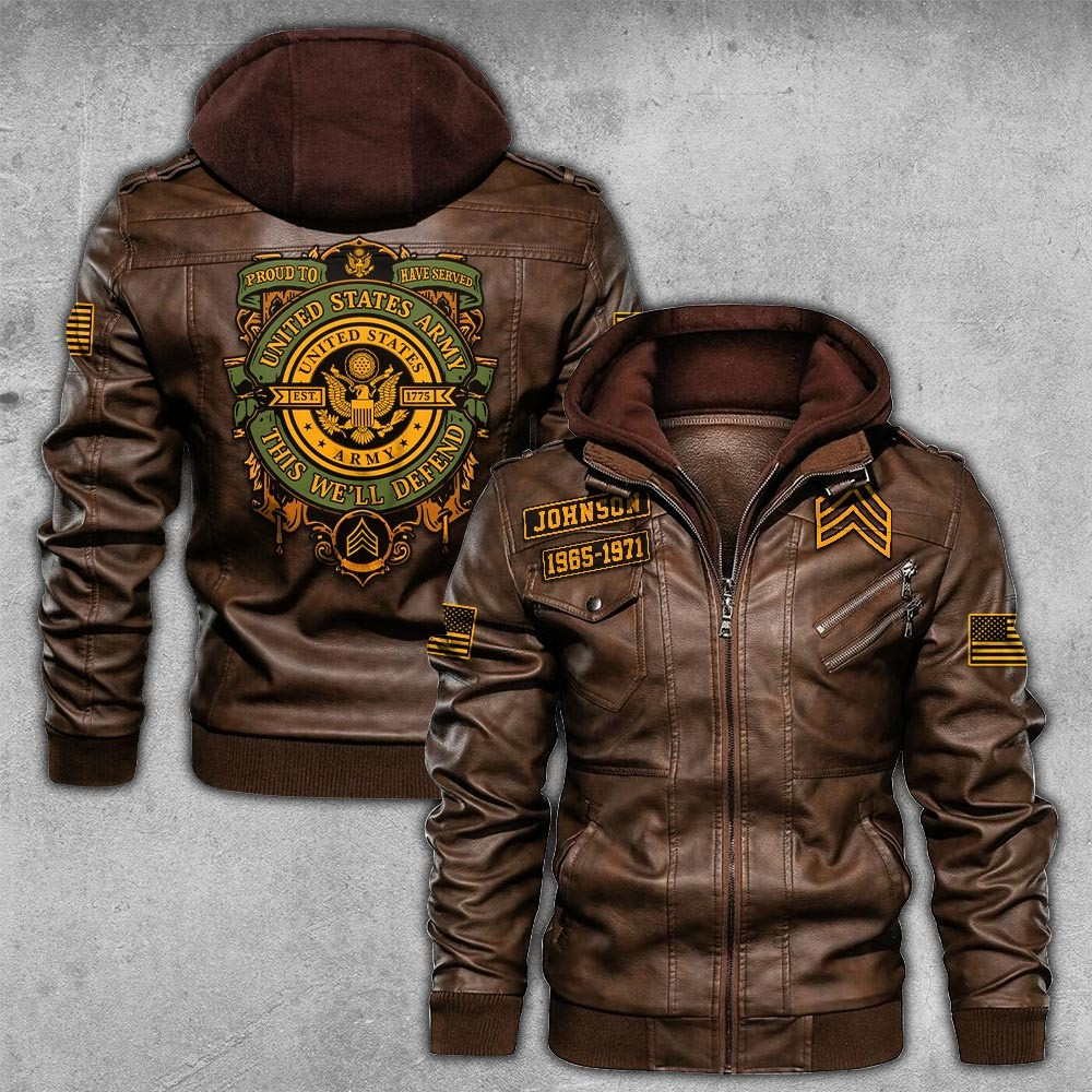 Premium Custom US Army Leather Jacket VPVC702212, Gifts For Army Veteran, Gifts On Father’s Day, Veterans Day