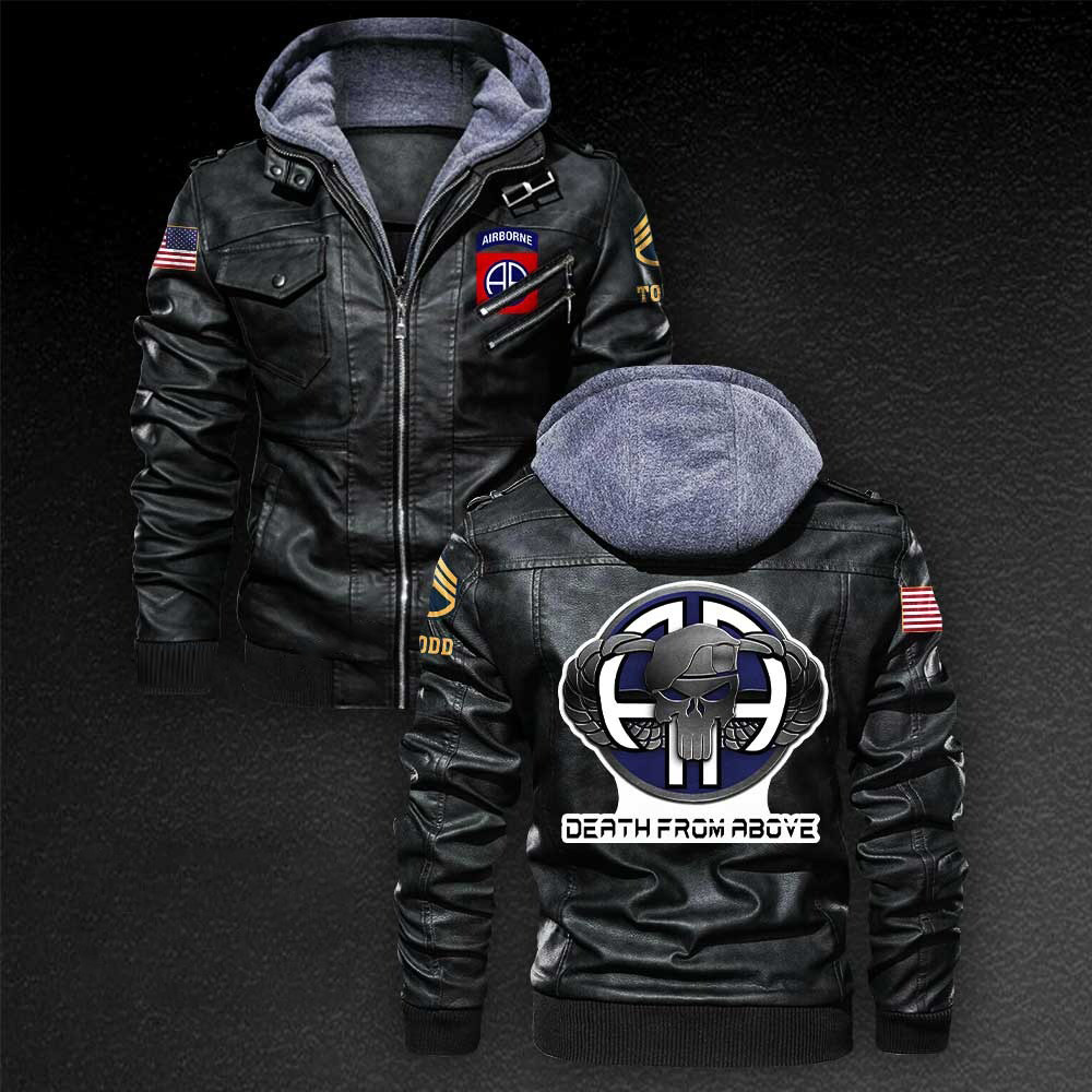 Premium Custom 82nd Airborne Division US Army Leather Jacket VPVC702213, Gifts For Army Veteran, Gifts On Father’s Day, Veterans Day