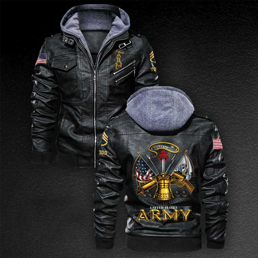 Premium Custom US Army Leather Jacket VPVC702215, Gifts For Army Veteran, Gifts On Father’s Day, Veterans Day