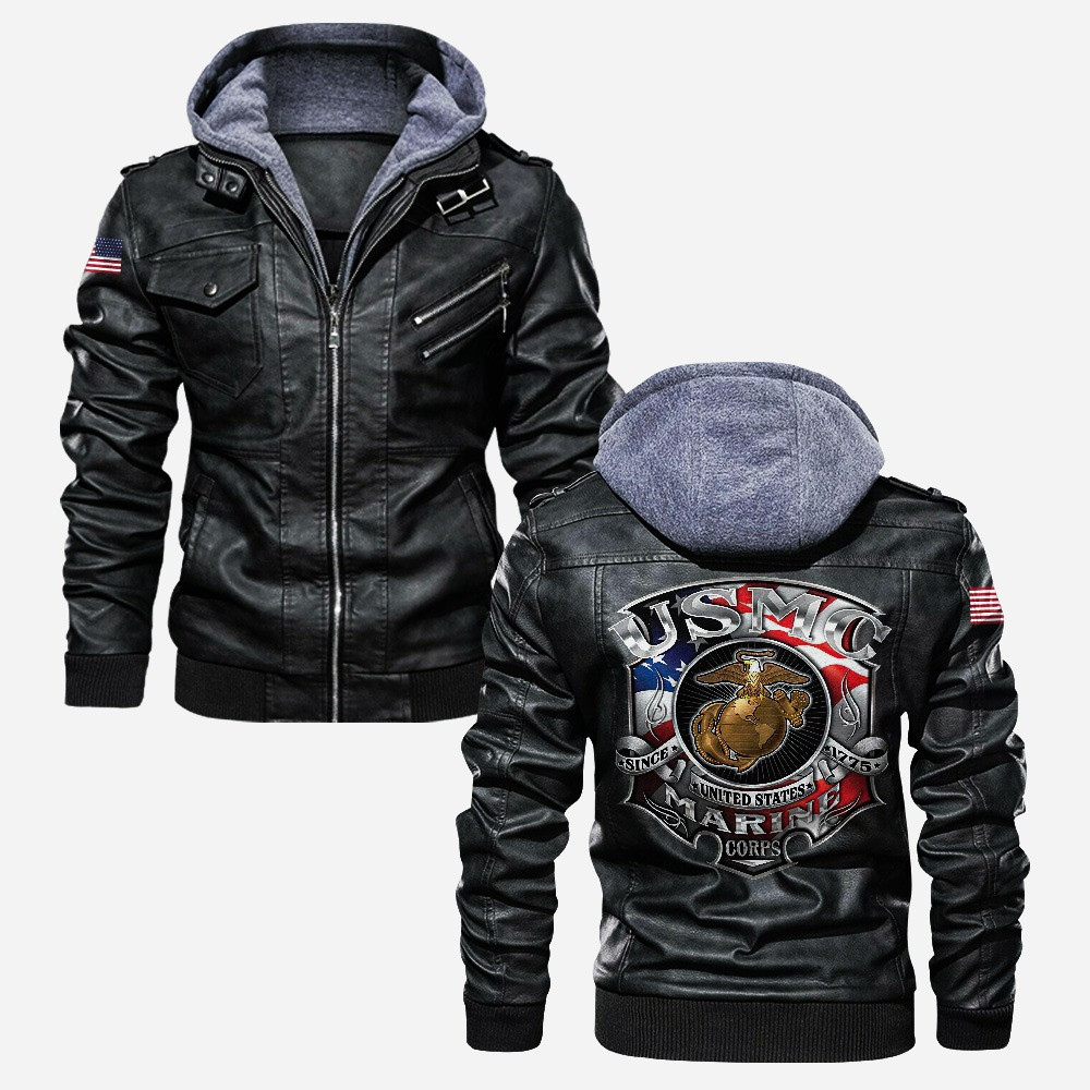 Premium USMC Leather Jacket VPVC702225, Gifts For Marine Veteran, Gifts On Father’s Day, Veterans Day