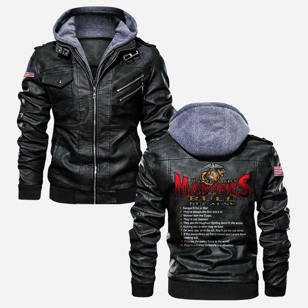 Premium USMC Leather Jacket VPVC702227, Gifts For Marine Veteran, Gifts On Father’s Day, Veterans Day