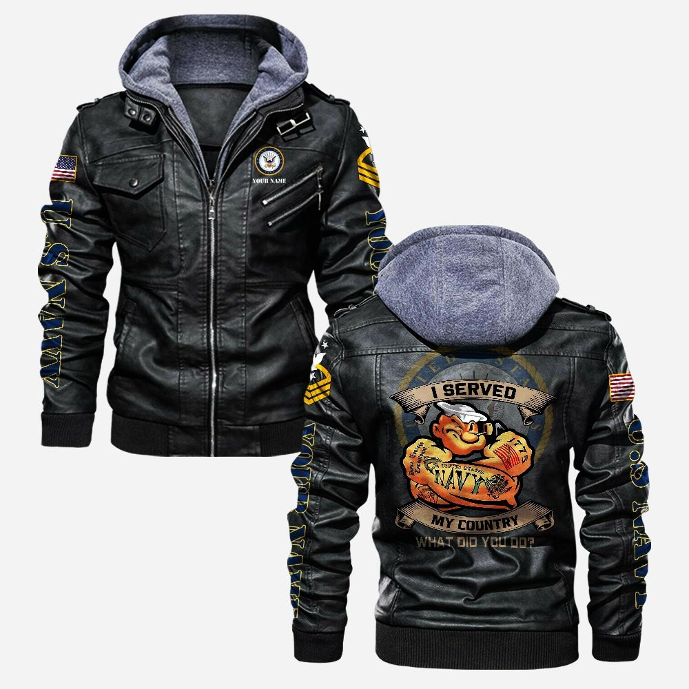 Premium Custom US Navy Leather Jacket VPVC702237, Gifts For Navy Veteran, Gifts On Father’s Day, Veterans Day