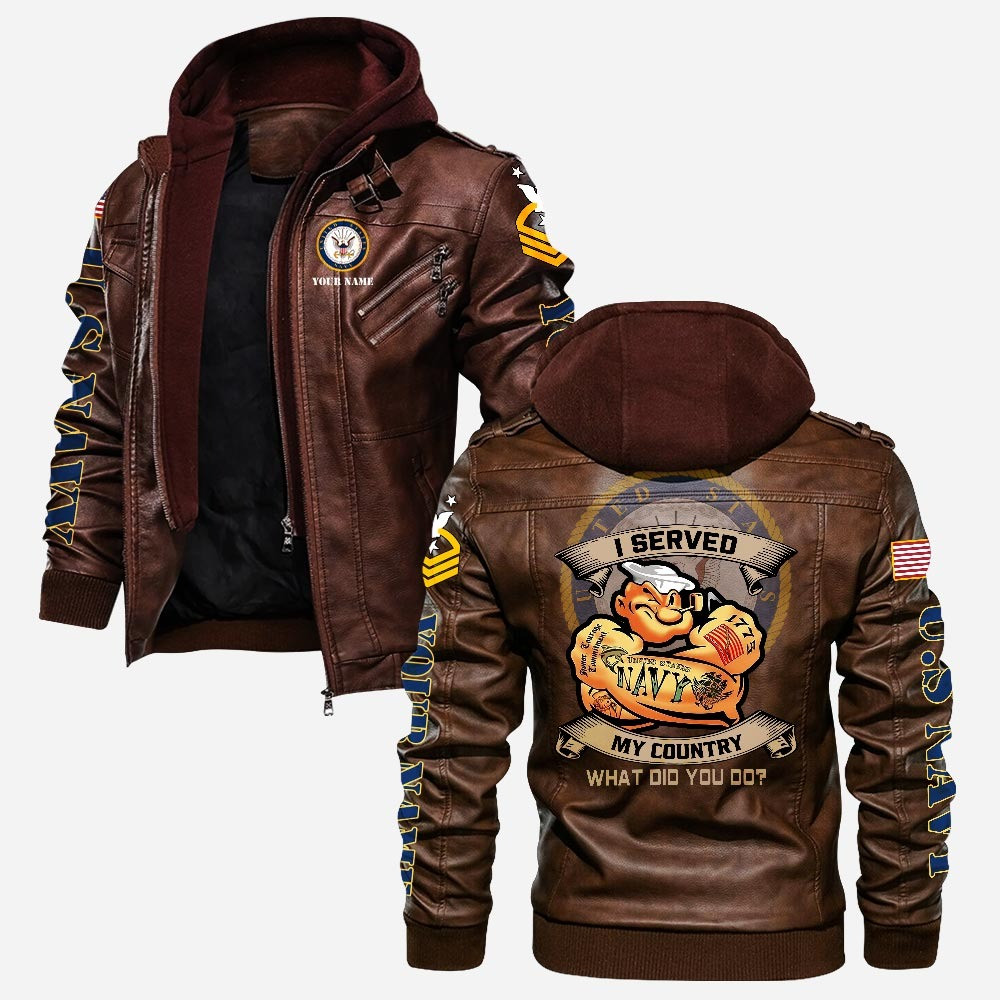Premium Custom US Navy Leather Jacket VPVC702238, Gifts For Navy Veteran, Gifts On Father’s Day, Veterans Day