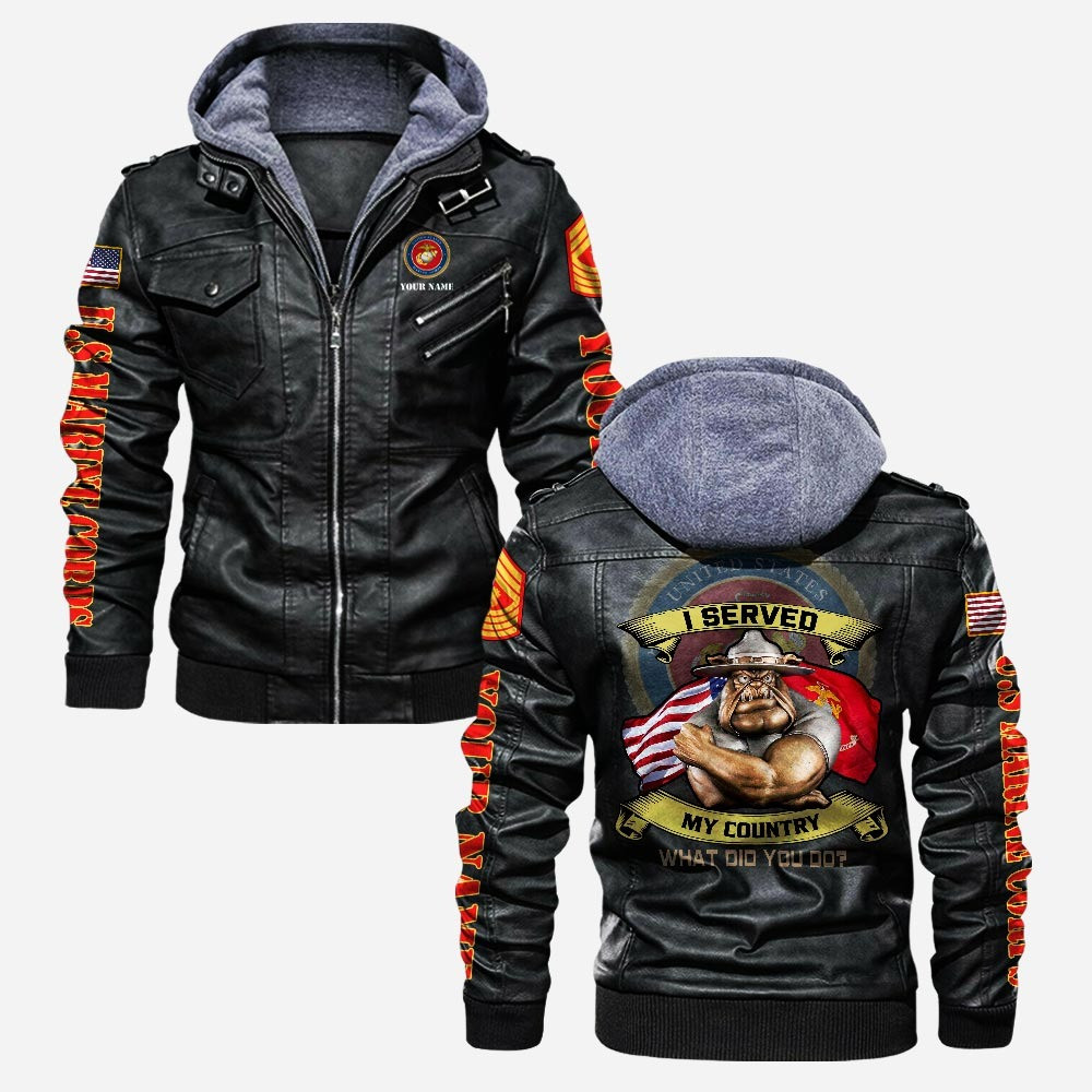 Premium Custom USMC Leather Jacket VPVC702239, Gifts For Marine Veteran, Gifts On Father’s Day, Veterans Day
