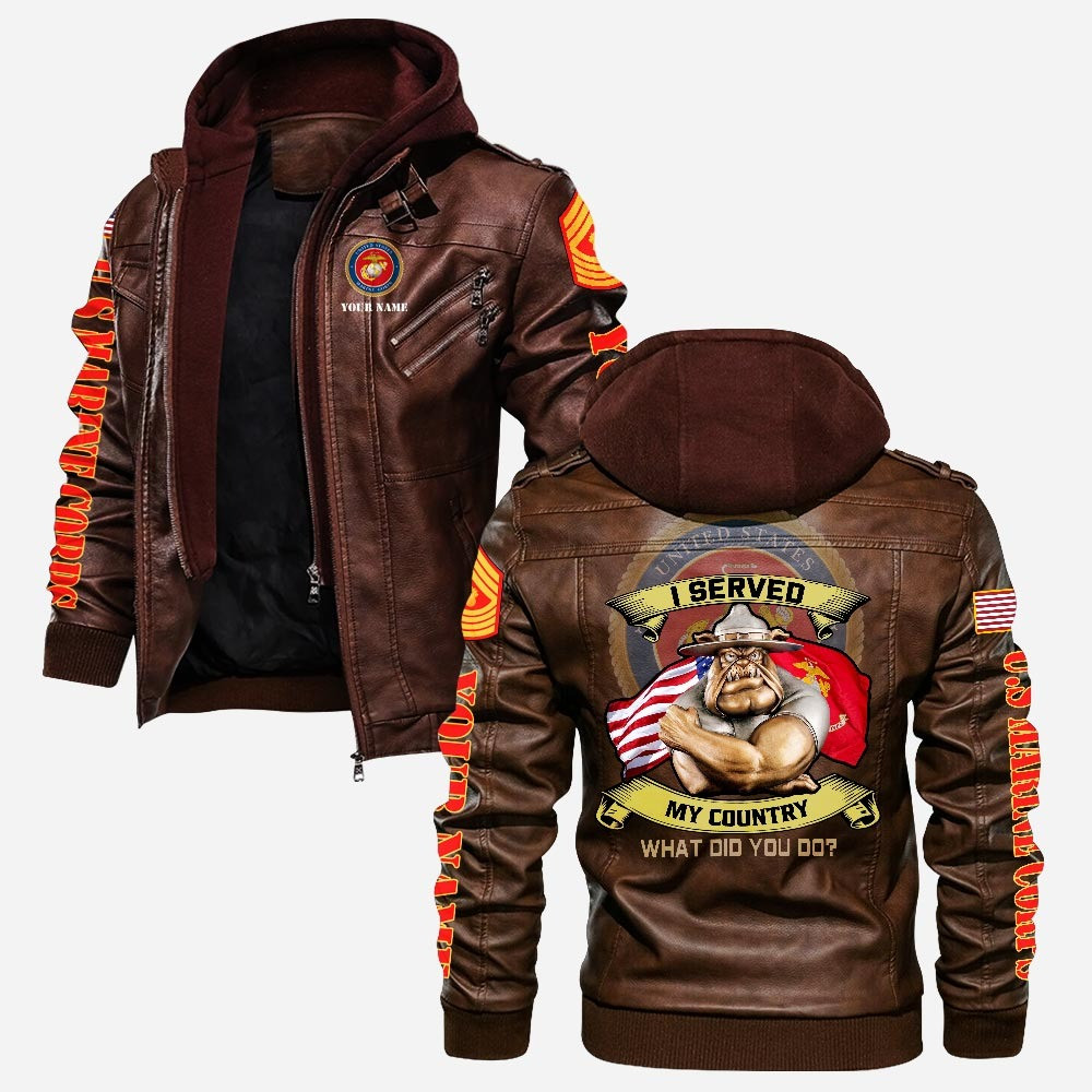 Premium Custom USMC Leather Jacket VPVC702240, Gifts For Marine Veteran, Gifts On Father’s Day, Veterans Day