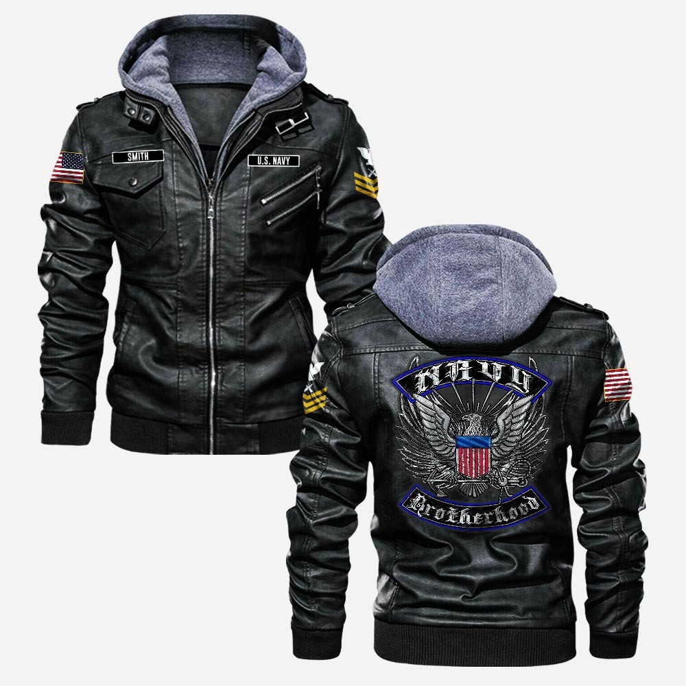 Premium Custom US Navy Leather Jacket VPVC702243, Gifts For Navy Veteran, Gifts On Father’s Day, Veterans Day