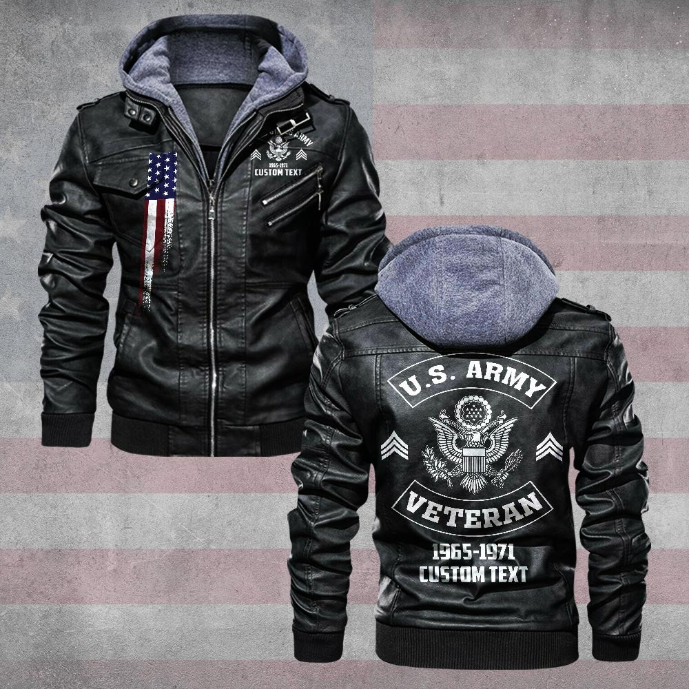 Premium Custom US Army Leather Jacket VPVC702253, Gifts For Army Veteran, Gifts On Father’s Day, Veterans Day