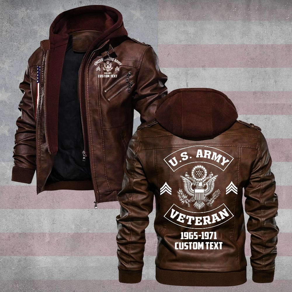 Premium Custom US Army Leather Jacket VPVC702254, Gifts For Army Veteran, Gifts On Father’s Day, Veterans Day