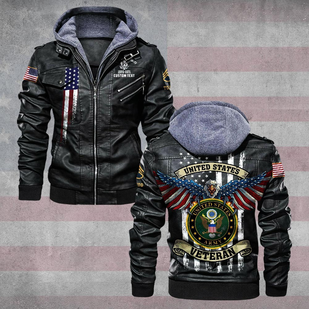 Premium Custom US Army Leather Jacket VPVC702255, Gifts For Army Veteran, Gifts On Father’s Day, Veterans Day