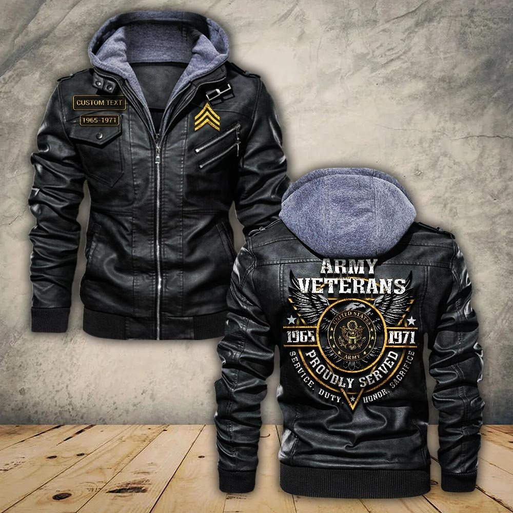 Premium Custom US Army Leather Jacket VPVC702257, Gifts For Army Veteran, Gifts On Father’s Day, Veterans Day