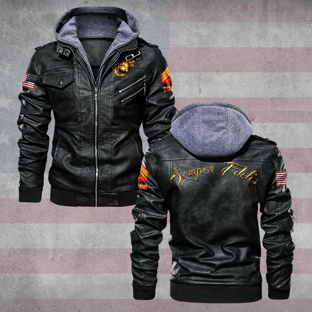Premium Custom USMC Leather Jacket VPVC702259, Gifts For Marine Veteran, Gifts On Father’s Day, Veterans Day