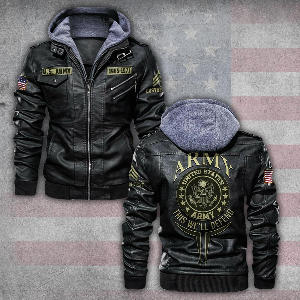 Premium Custom US Army Leather Jacket VPVC702265, Gifts For Army Veteran, Gifts On Father’s Day, Veterans Day