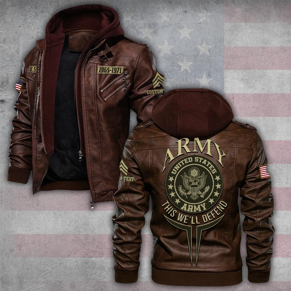 Premium Custom US Army Leather Jacket VPVC702266, Gifts For Army Veteran, Gifts On Father’s Day, Veterans Day