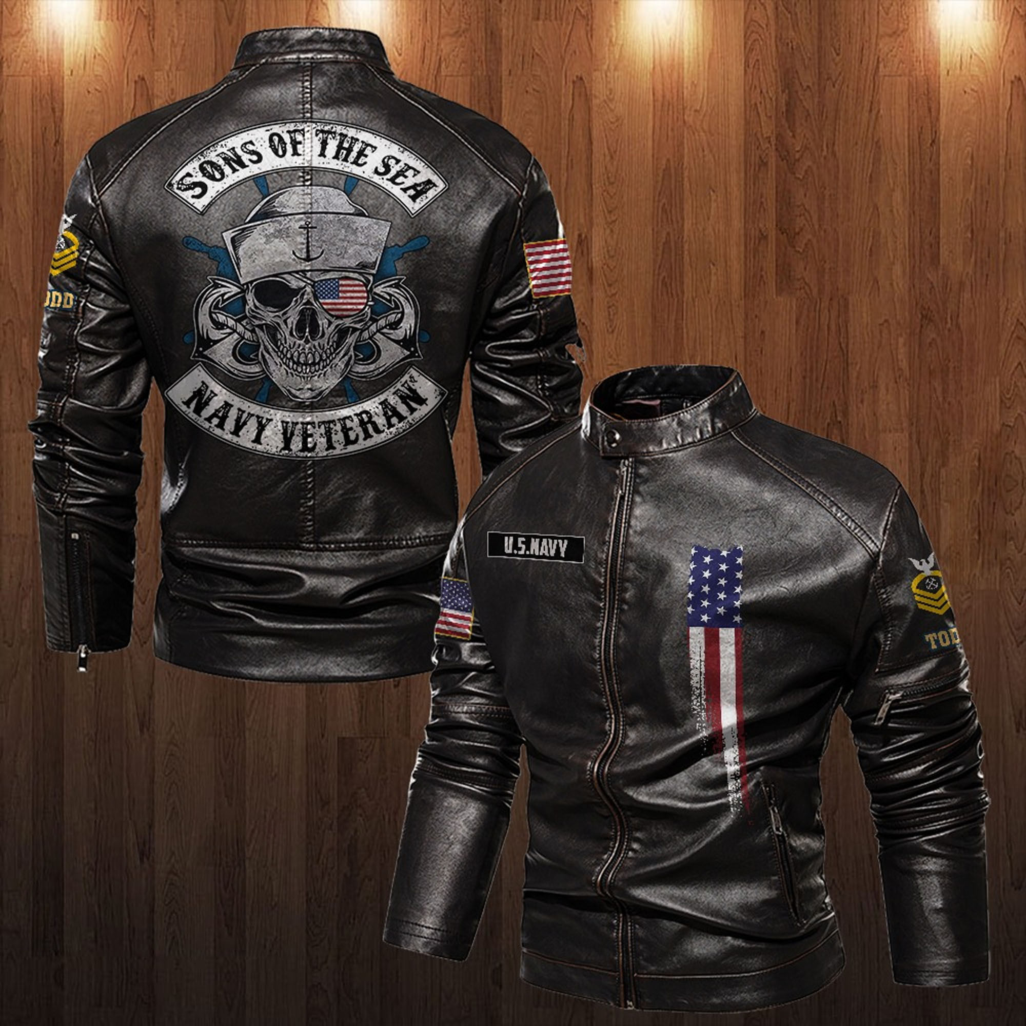 Premium Personalized US Navy Veteran Leather Jacket VPVC702271, Gifts For Navy Veteran, Gifts On Father’s Day, Veterans Day