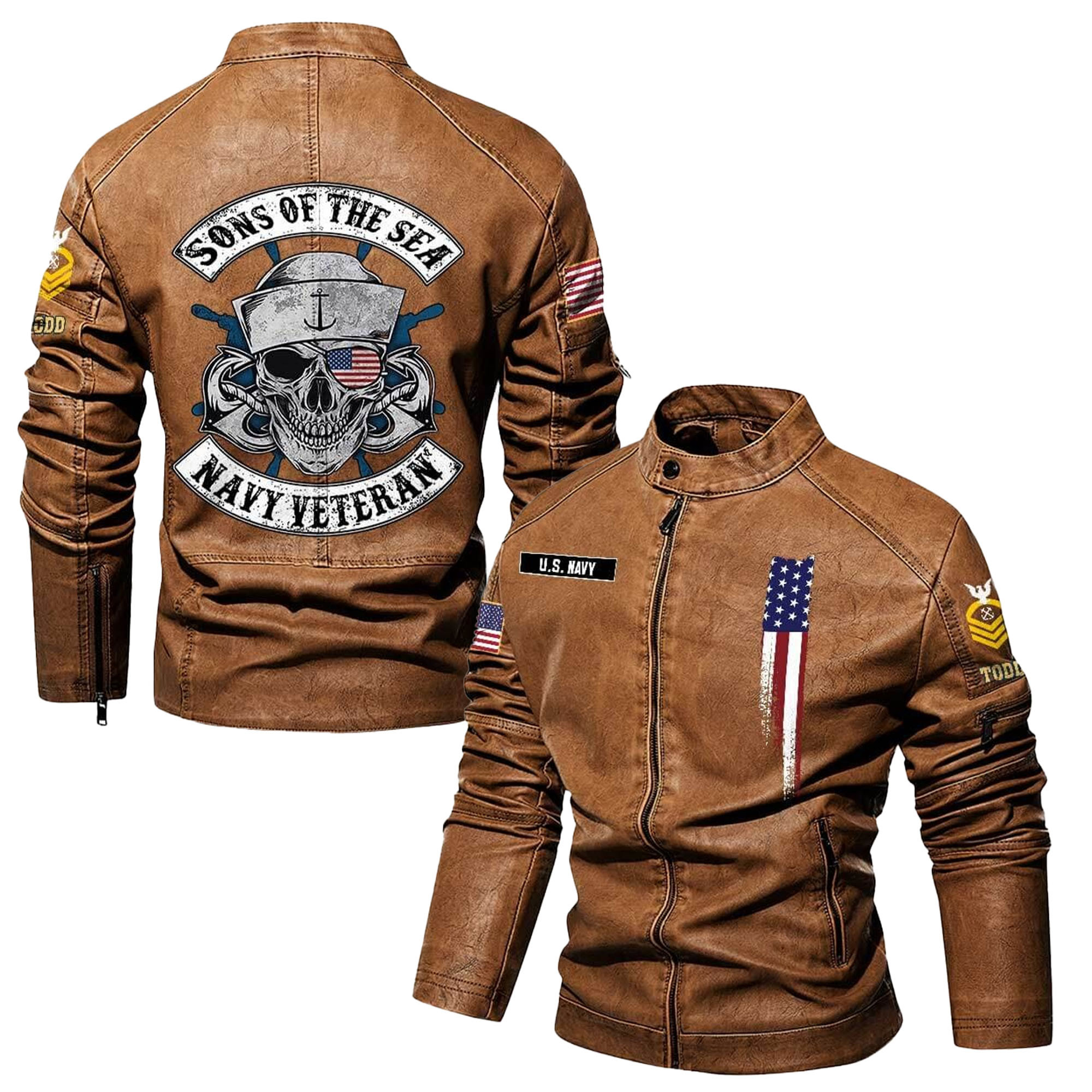 Premium Personalized US Navy Veteran Leather Jacket VPVC702272, Gifts For Navy Veteran, Gifts On Father’s Day, Veterans Day