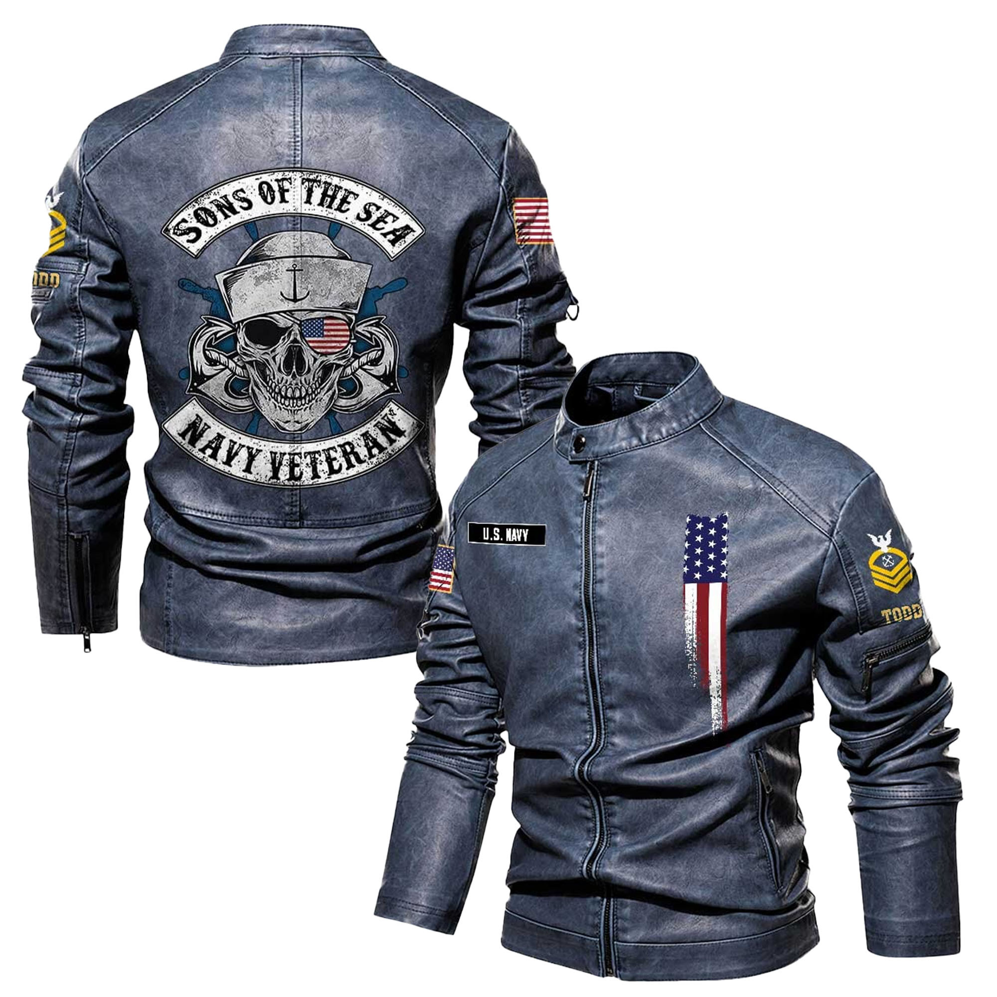 Premium Personalized US Navy Veteran Leather Jacket VPVC702273, Gifts For Navy Veteran, Gifts On Father’s Day, Veterans Day