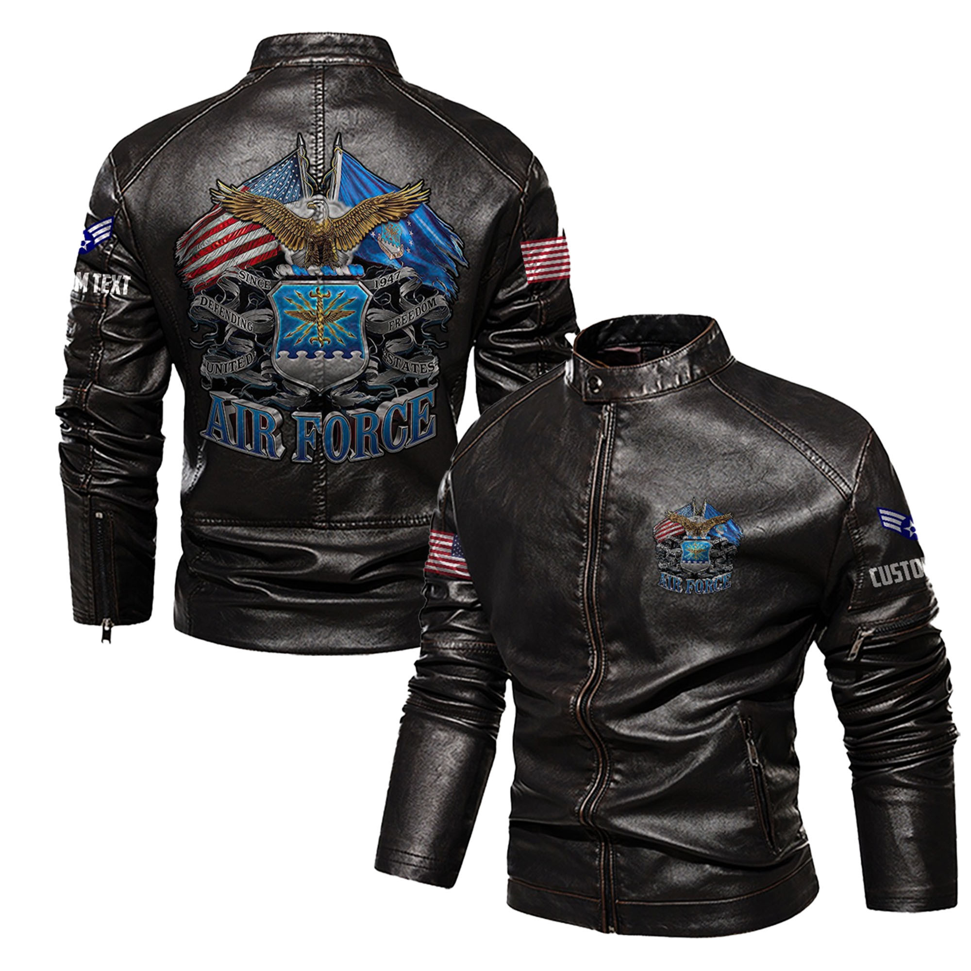 Premium Personalized USAF Veteran Leather Jacket VPVC702281, Gifts For Air Force Veteran, Gifts On Father’s Day, Veterans Day