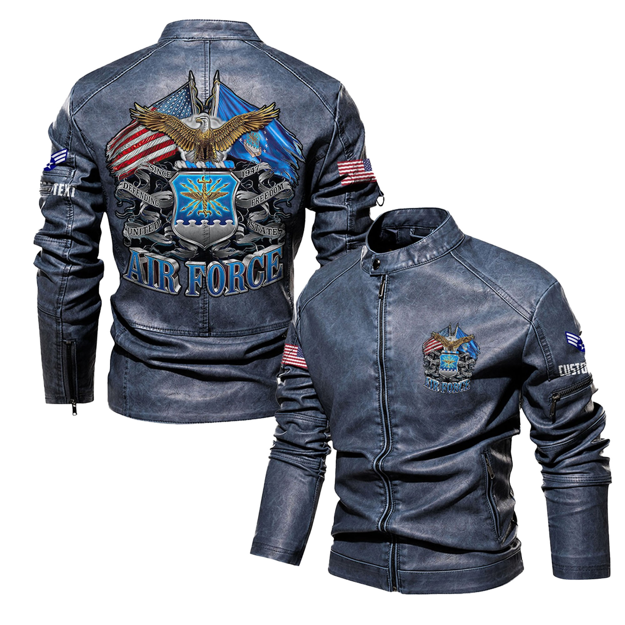 Premium Personalized USAF Veteran Leather Jacket VPVC702283, Gifts For Air Force Veteran, Gifts On Father’s Day, Veterans Day