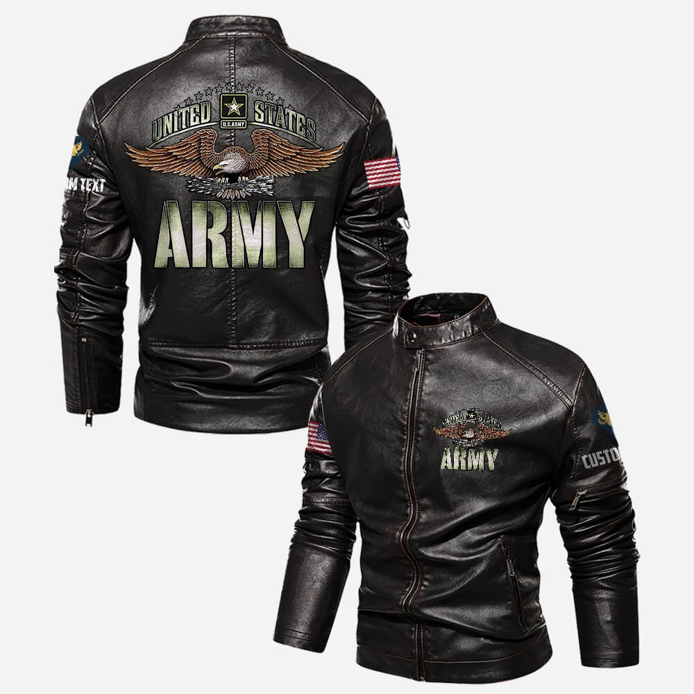 Premium Personalized US Army Veteran Leather Jacket VPVC702284, Gifts For Army Veteran, Gifts On Father’s Day, Veterans Day