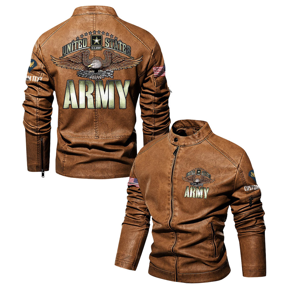 Premium Personalized US Army Veteran Leather Jacket VPVC702285, Gifts For Army Veteran, Gifts On Father’s Day, Veterans Day