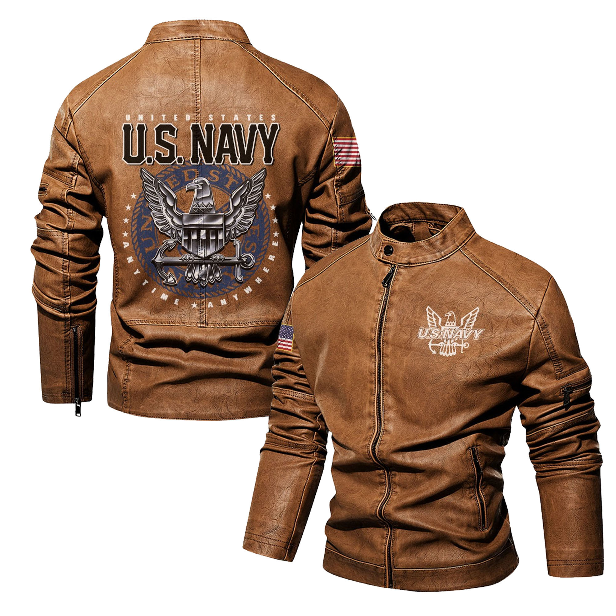 Premium Personalized US Navy Veteran Leather Jacket VPVC702288, Gifts For Navy Veteran, Gifts On Father’s Day, Veterans Day