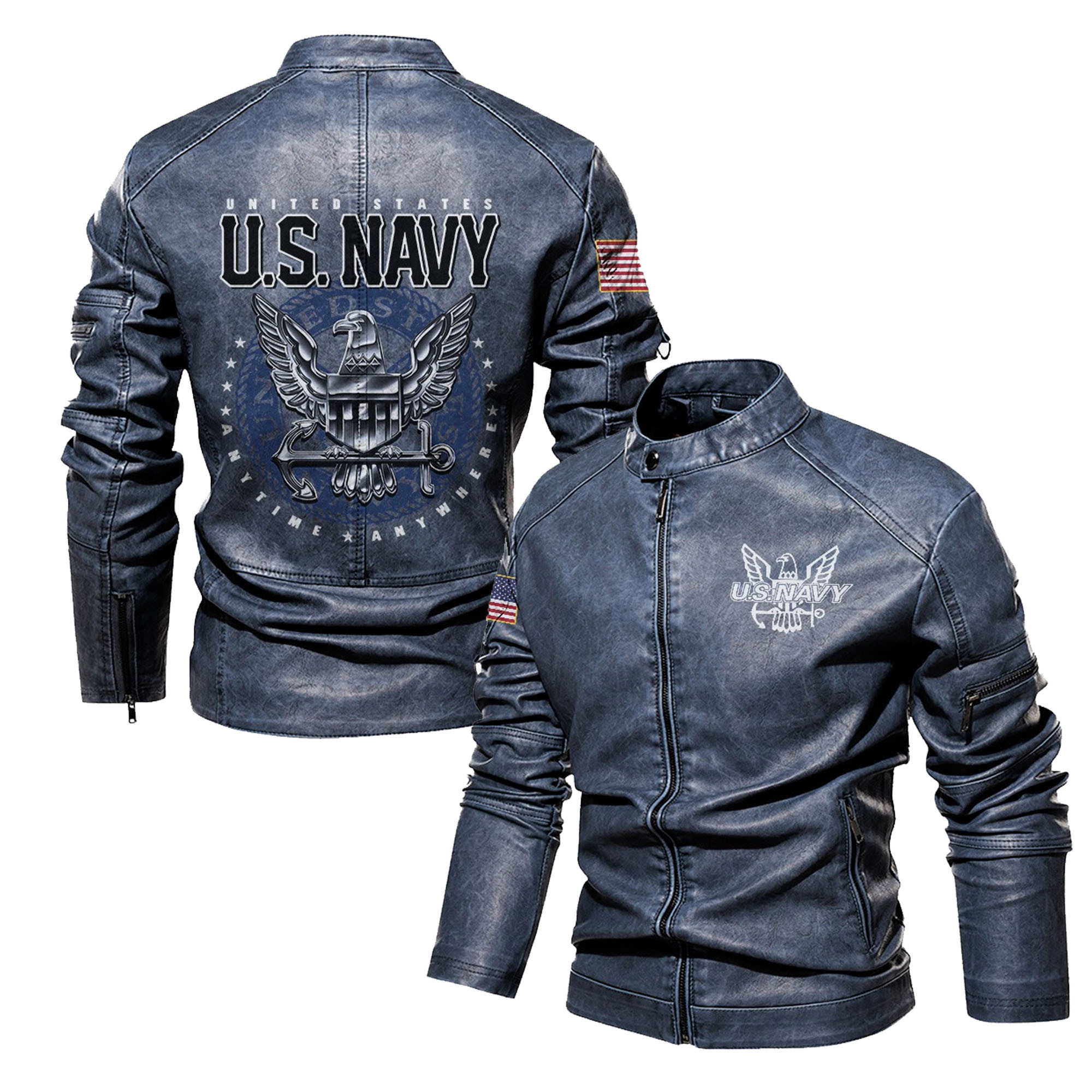 Premium Personalized US Navy Veteran Leather Jacket VPVC702289, Gifts For Navy Veteran, Gifts On Father’s Day, Veterans Day
