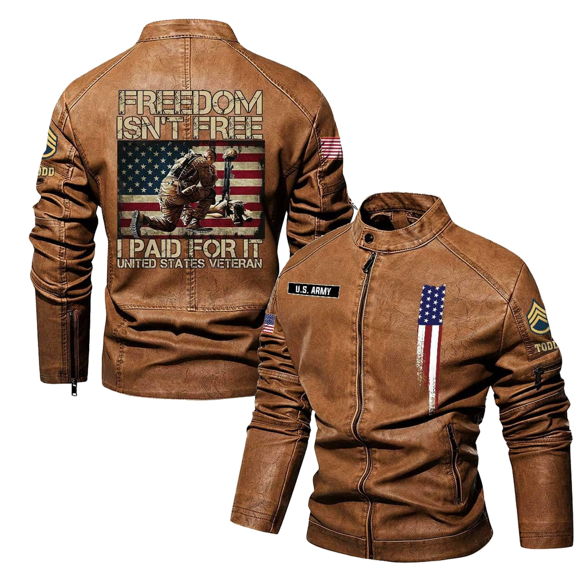 Premium Personalized US Army Veteran Leather Jacket VPVC702291, Gifts For Army Veteran, Gifts On Father’s Day, Veterans Day