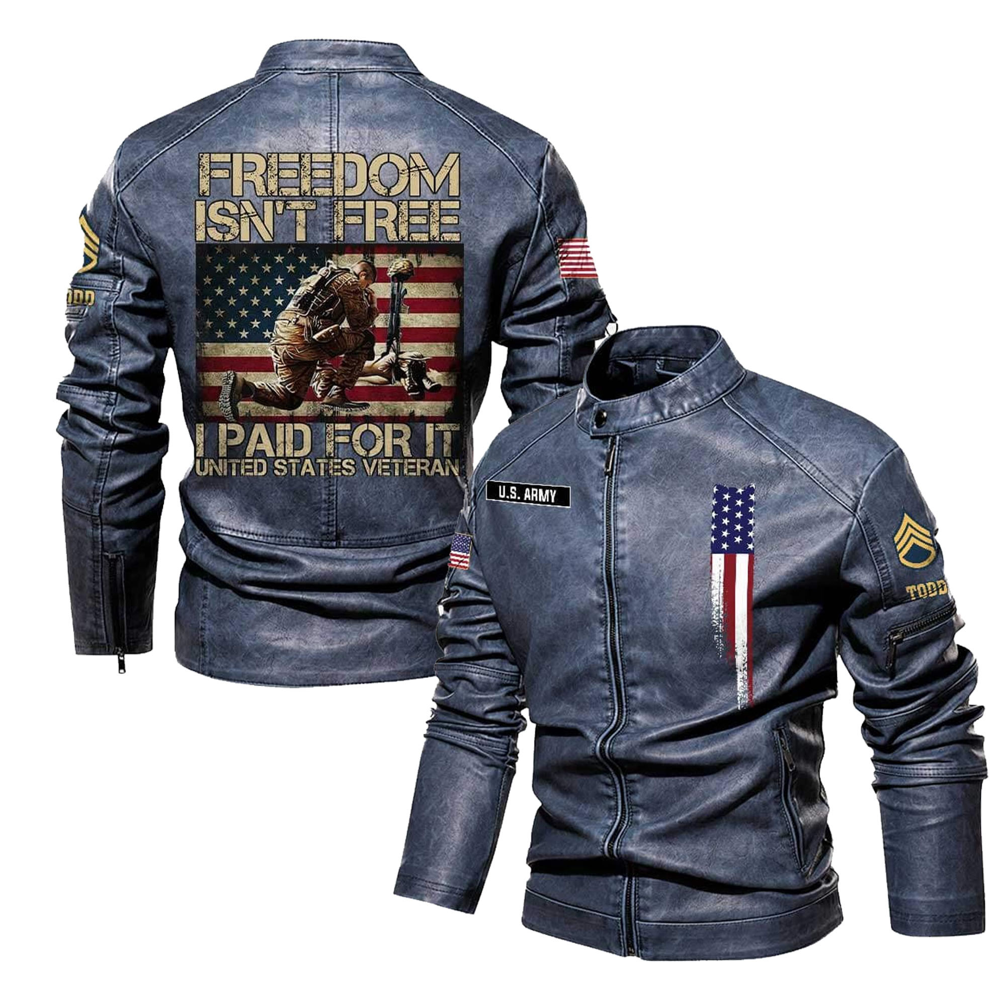 Premium Personalized US Army Veteran Leather Jacket VPVC702292, Gifts For Army Veteran, Gifts On Father’s Day, Veterans Day