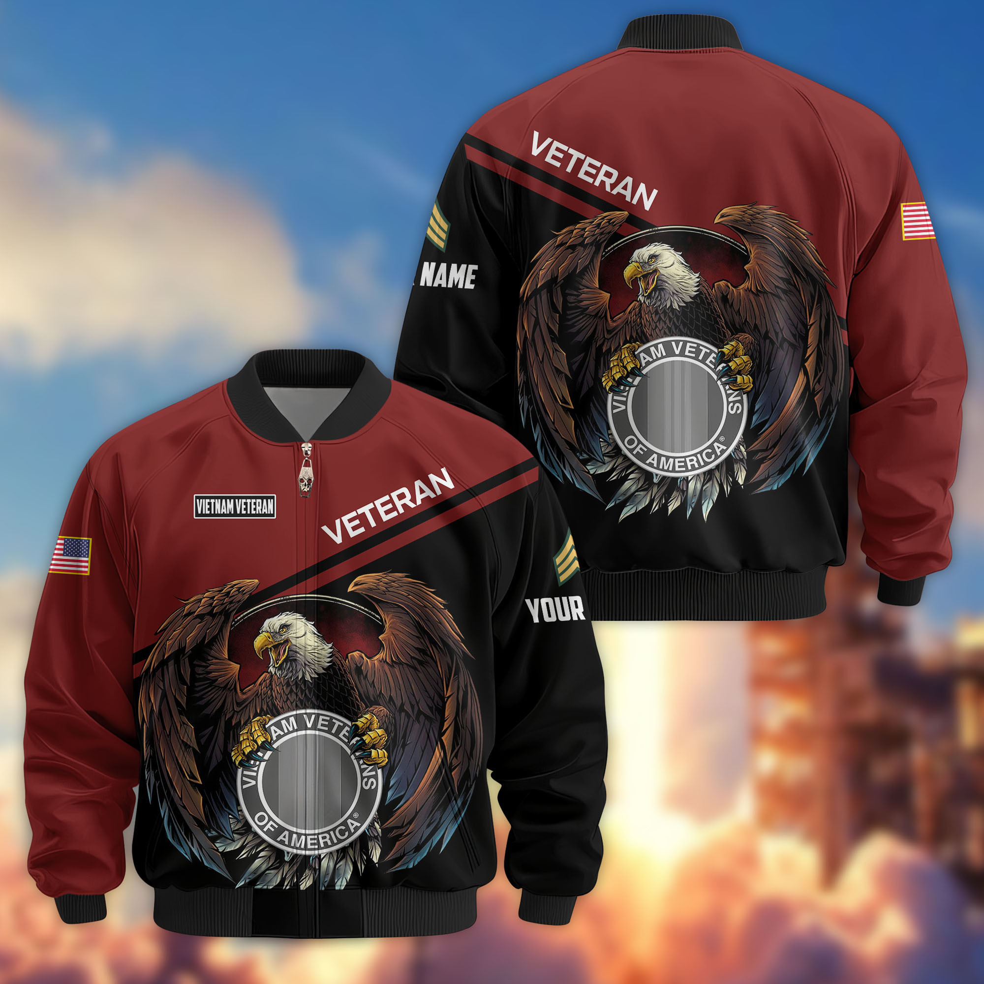 Premium Custom Vietnam Veteran Bomber Jacket VPVC804906, Gifts For Vietnam Veteran, Gifts On Father’s Day, Veterans Day