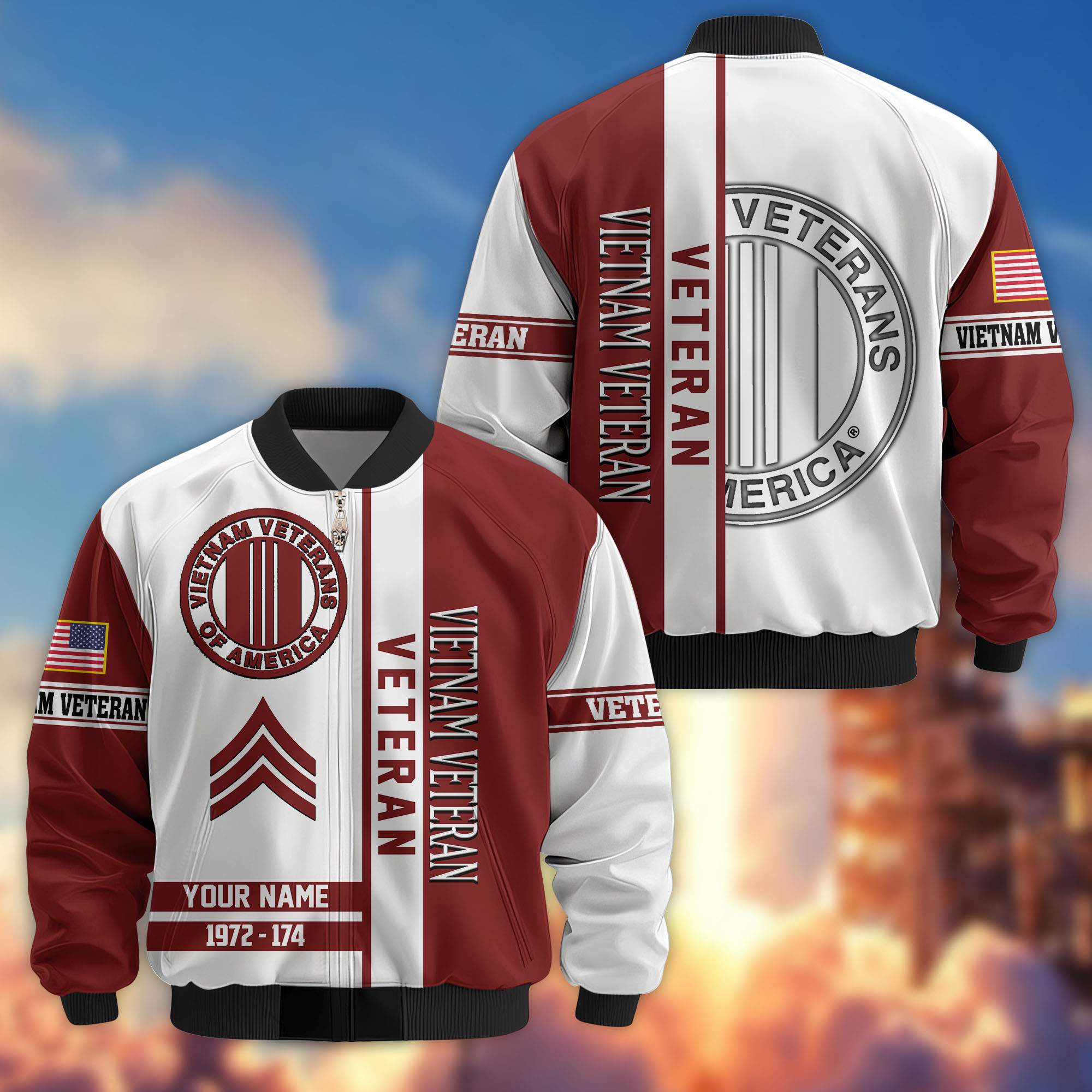 Premium Custom Vietnam Veteran Bomber Jacket VPVC805006, Gifts For Vietnam Veteran, Gifts On Father’s Day, Veterans Day