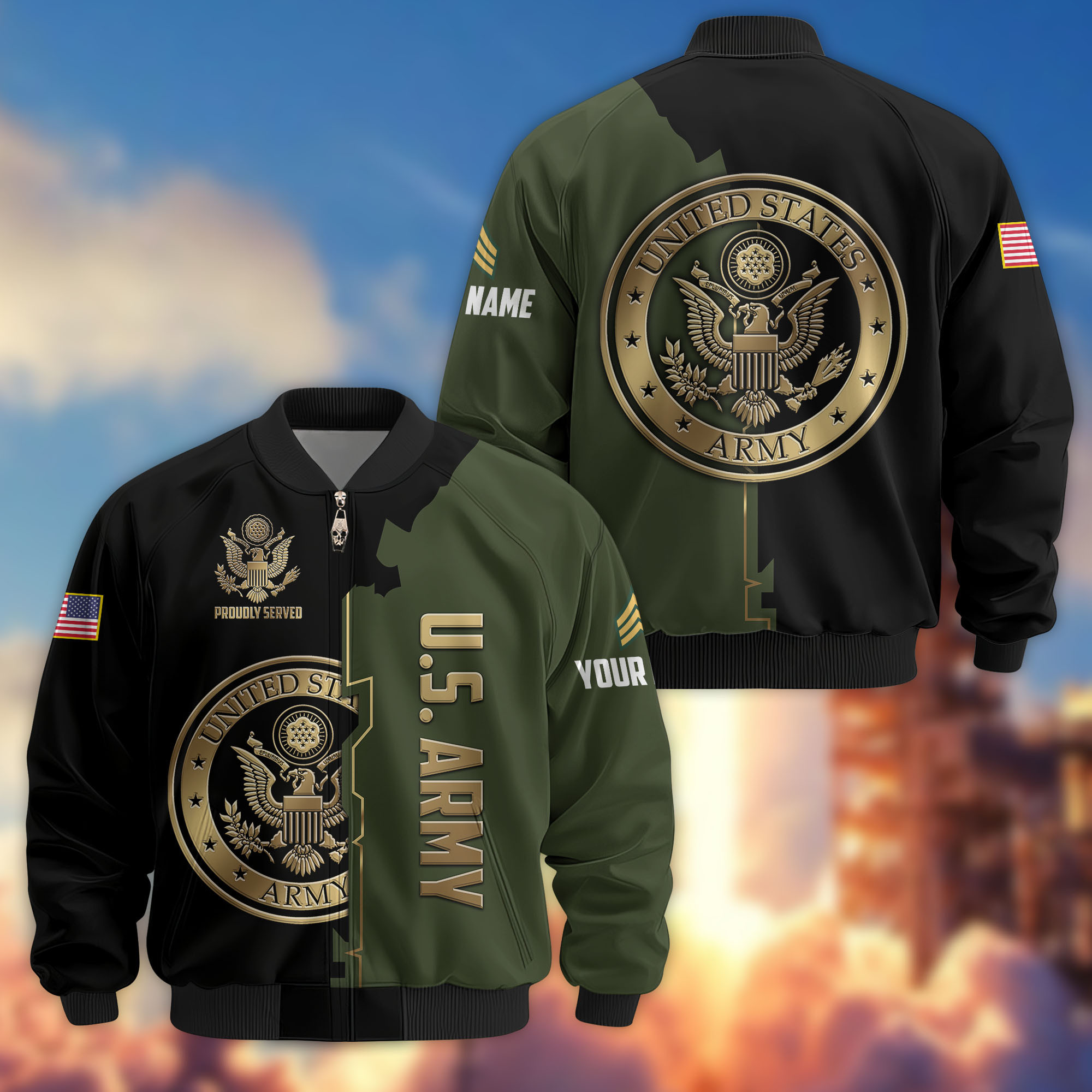 Premium Custom US Army Veteran Bomber Jacket VPVC805801, Gifts For US Army Veteran, Gifts On Father’s Day, Veterans Day